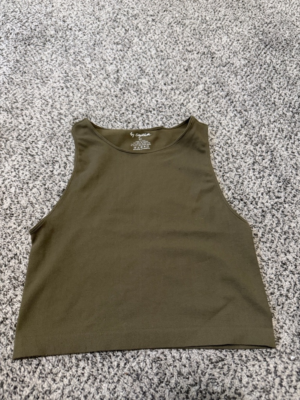 Vici Olive Green High Neck Tank